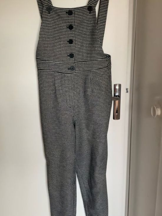 Sezane Pants - Combinaison Ernest (Pied de Poule noir Ecru)